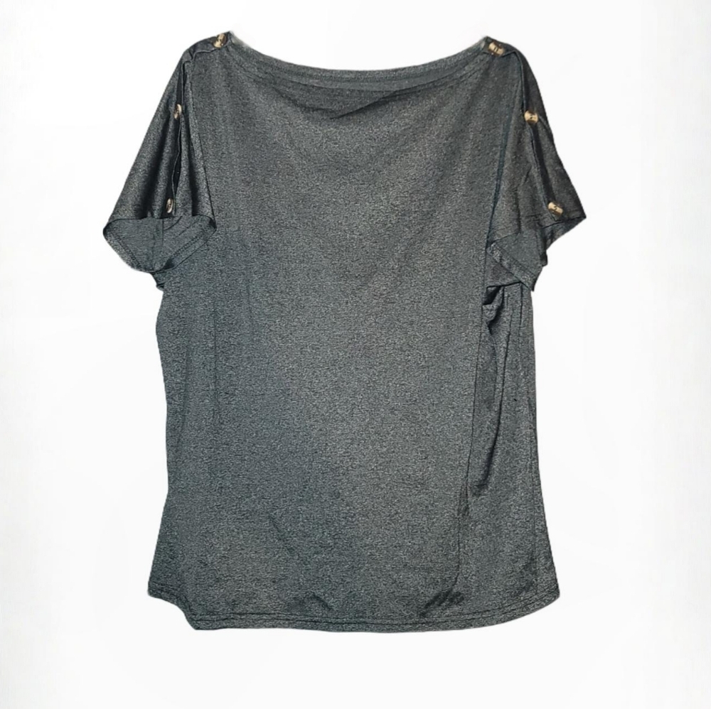 Relaxed Gray Short Sleeve T-Shirt/Blouse